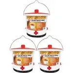 Farm Innovators Heated 2 Gallon Poultry Water Bucket Drinker, White/Red (3 Pack)