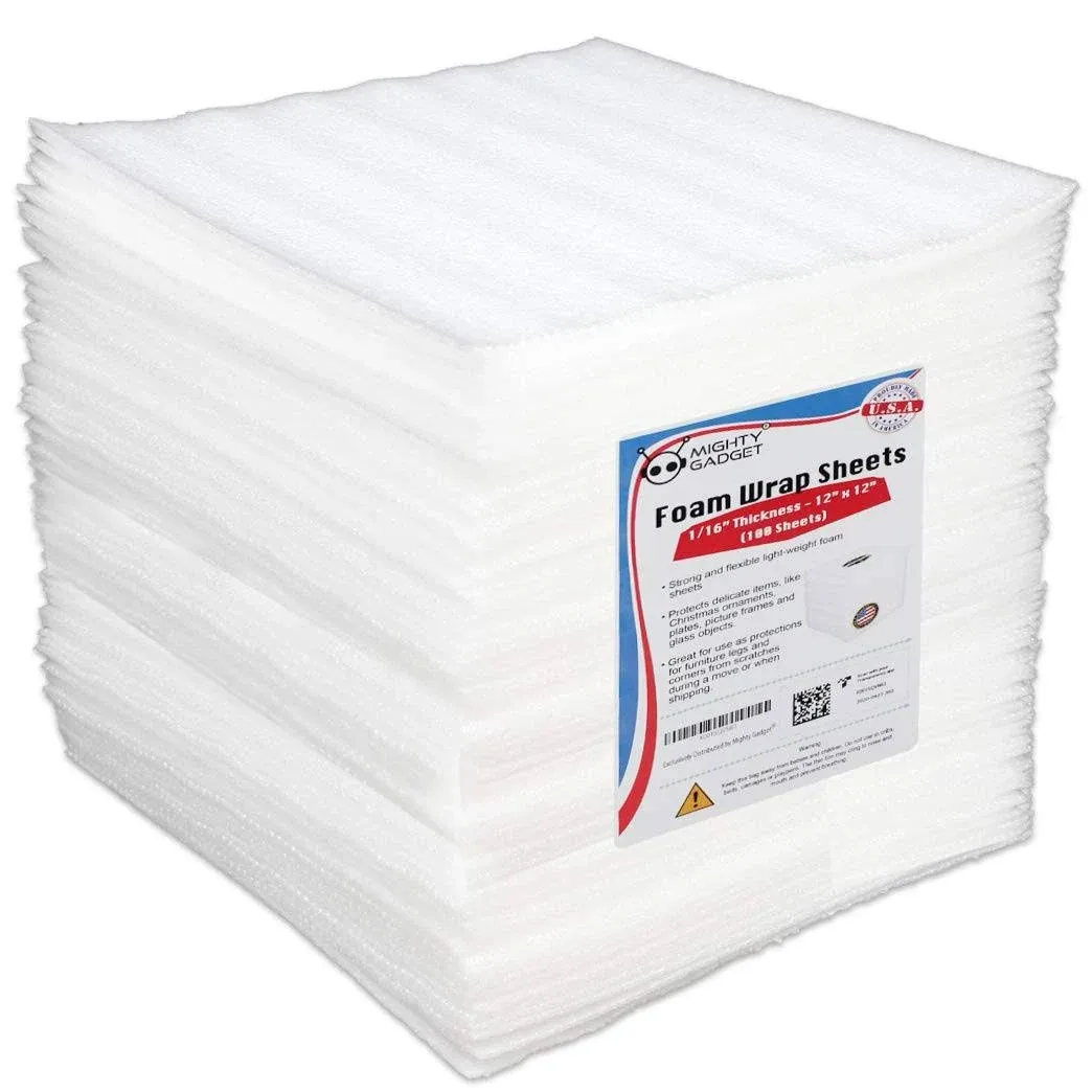 100 Pack Premium Cushioning Foam Sheets Packaging Material 