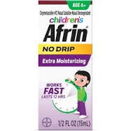 Childrens Afrin No Drip Extra Moisturizing 12 Hour Stuffy Nose Nasal Spray, 15ml