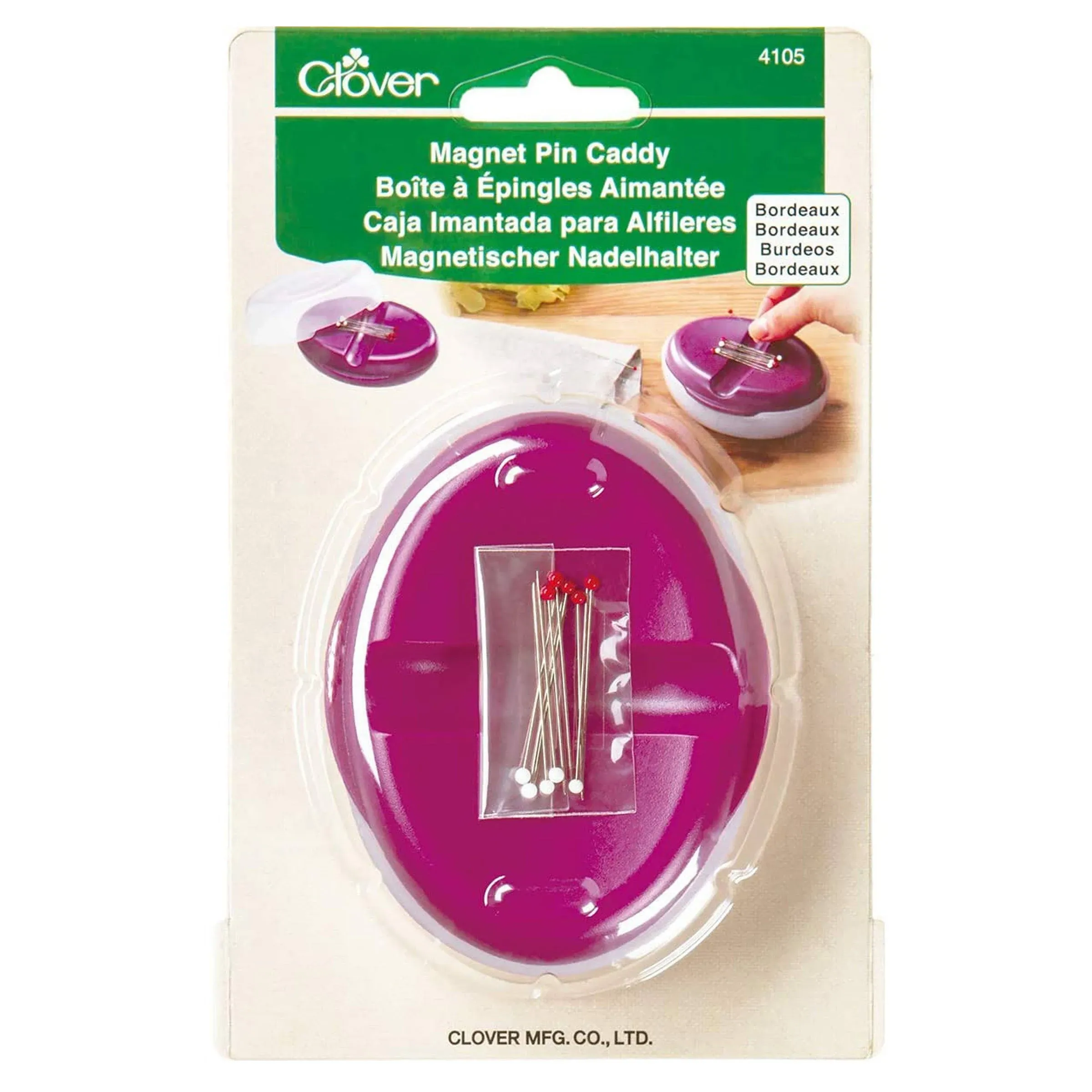 Clover Magnet Pin Caddy - Bordeaux