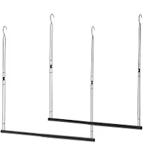 Storage Maniac Adjustable Width and Height Closet Hanging Organizer, Space-Saving Clothes Hanging Bar, Closet Extender Double Closet Hanging Rod, 2