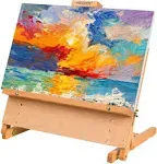 MEEDEN Large Drawing Board Easel, Solid Beech Wooden Tabletop H-Frame Adjustable Easel Artist Drawing & Sketching Board, Holds Canvas Up to 23" High