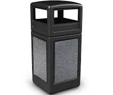 Commercial Zone Products StoneTec 42 Gallon Square Trash Can with Dome Lid 72041399