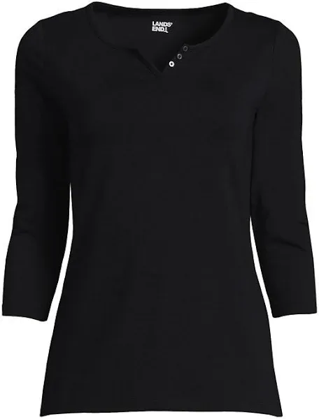 Women's Lands' End Lightweight Jersey Henley Top