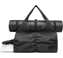 Travel Yoga Gym Bag for Women, Carrying Workout Gear, Makeup, and Medium Grey