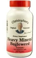 Christopher's Original Formulas Heavy Mineral Bugleweed Formula, 375 mg, 100 Vegetarian Caps (750 mg per Capsule)