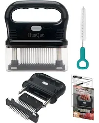 Meat Tenderizer Tool, Detachable 48-Blade Stainless Steel Steak Tenderizer Needles for Tenderizing Beef/Chicken/Pork, Dishwasher Safe, Cleaning Brush/User Manual/Recipe Ebook (PDF) Included