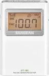 Sangean DT-160CLP FM-Stereo/AM Pocket Radio with Protective Pouch & Belt Clip (Clear)