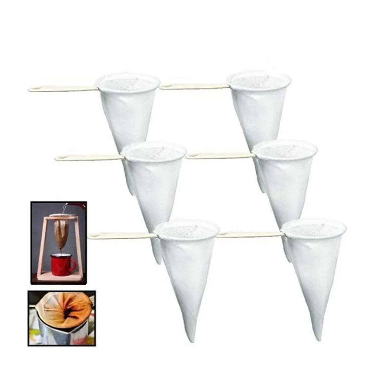 Pack of 6 Colador Cafe Cloth Coffee Tea Strainer, Lot of Strainers in Bulk ...