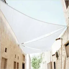 COLOURTREE Sun Shade Sail Screen Canopy 24&#039;X24&#039; Equilateral Triangle HDPE Beige