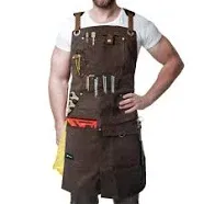 FIGHTECH® Work Apron with Tool Pockets - Heavy Duty Shop Apron for Woodworkers, Mechanics, Blacksmiths, Carpenters - M-XXL