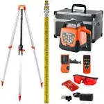 VEVOR Red Rotary Laser Level 1650ft, 360 Degree Self Leveling Laser Level Kit,with Surveying Tripod&amp;5m Staff,IP66 Waterproof Remote Control,5 Rotation Speeds&amp;4 Angles Adjustment for Construction