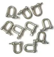 JY Marine Stainless Steel Mini D Shackle, 4mm, Silver Color,For Paracord Jewelry, Marine Tackle 10 Pieces