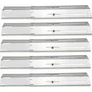 Avenger 84004SS Universal Fit Adjustable Stainless Steel Heat Plate, Extends 11.75 Inch L to 21 Inch L Heat Shield, Flavorizer Bar, Replacement for Brinkmann Grills - Set of 5