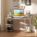 HOMCOM Office Home Computer Desk Workstation with Side Storage Shelves