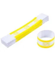 L LIKED Pack of 100 Currency Band Bundles Self Sealing Currency Straps Bands Money Bill Wrappers (Yellow $1000-100 PCS)