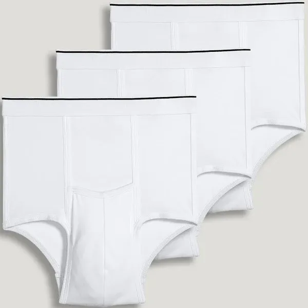 Jockey Pouch H Fly Design 3 Men&#039;s Full Rise Briefs XL (40-42) White 1145/105