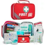 General Medi First Aid Kit (215 Piece) + Bonus 43 Piece Mini First Aid Kit Includes Emergency Blanket, Bandage, Scisso