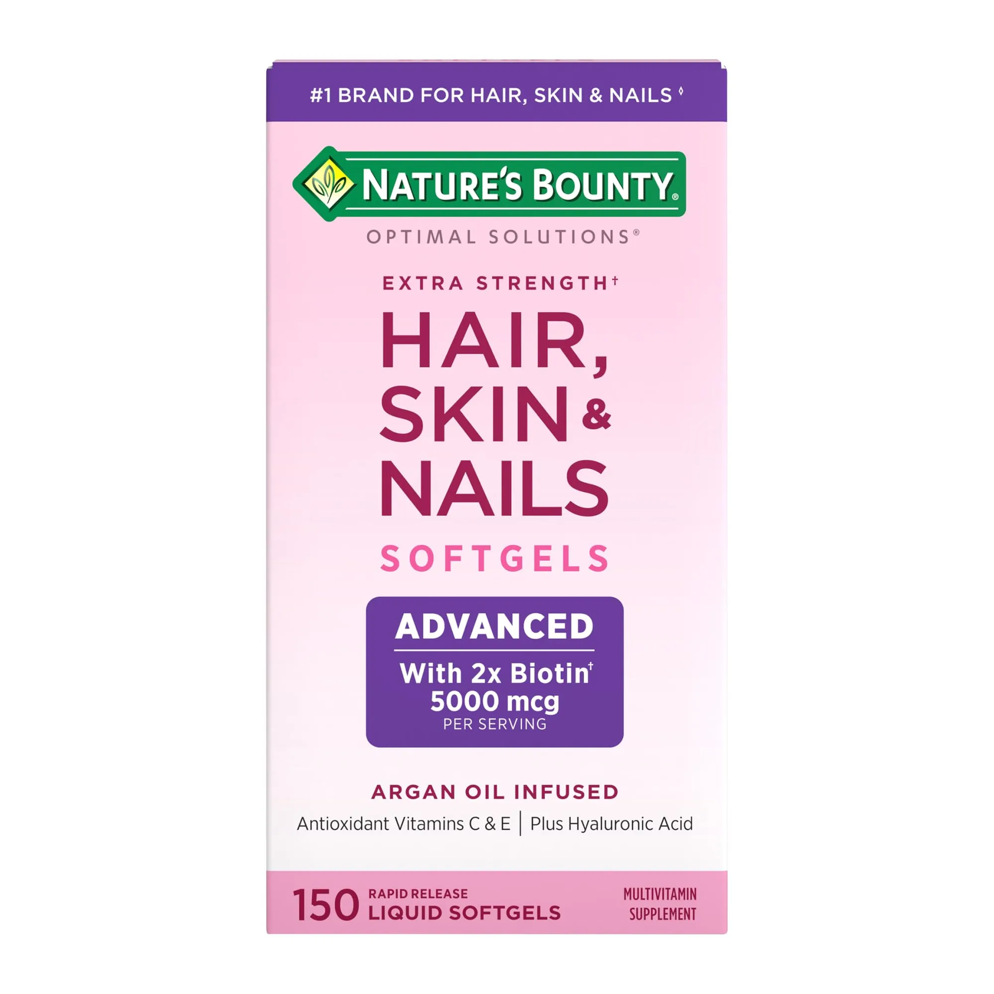 Nature&#039;s Bounty Optimal Solutions Hair Skin &amp; Nails Extra Strength Sealed