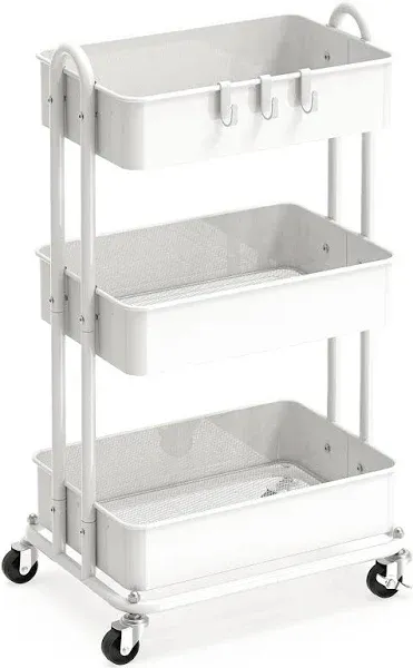 Costway 3-Tier Utility Cart Storage Rolling Cart