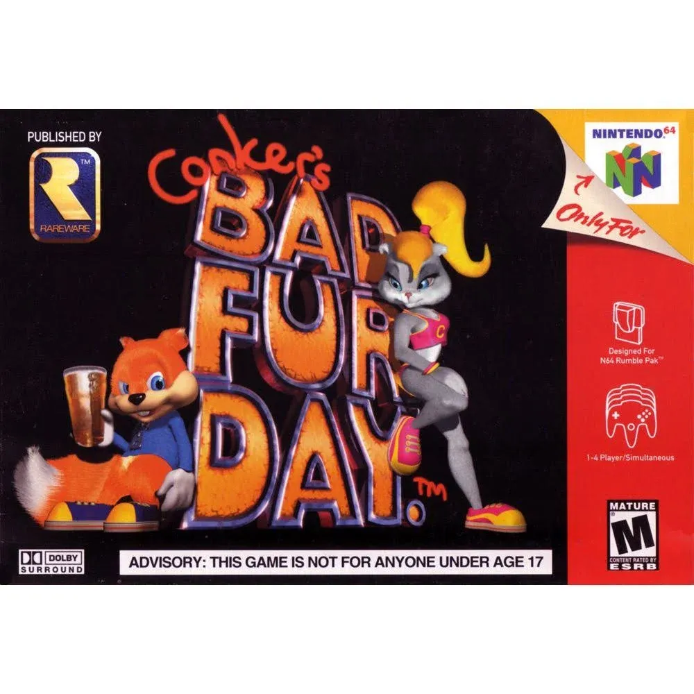 Conkers Bad Fur Day N64 Cartridge Retro Classic Video Game New