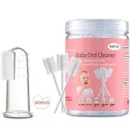 Baby Tongue Cleaner, Baby Toothbrush, 42Pcs Disposable Infant Toothbrush Clean Baby Mouth,Gauze Gum Cleaner Toothbrush Baby Oral Cleaning Stick Dental Care for 0-36 Month Baby+Free 1 Finger Toothbrush