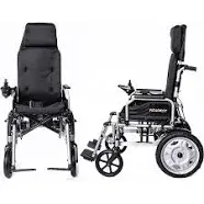 Electric Wheelchairs for Adults- Reclining Foldable Electric Wheelchair for seniors - Silla de Ruedas Electrica- All Terrain Motorized Wheelchair for Adults - Portable Reclinable Power Wheelchair