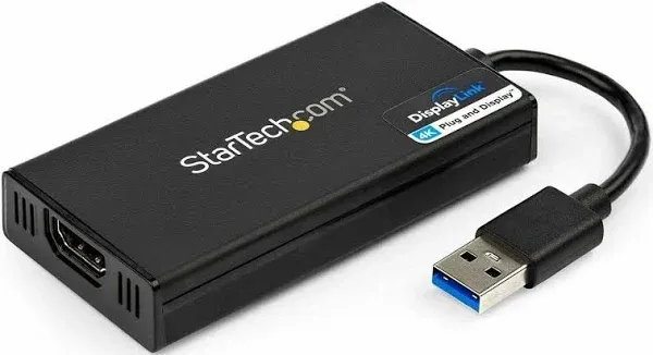 StarTech USB 3.0 to 4K HDMI External Video Adapter, Black | USB32HD4K