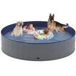 Foldable Dog Swimming Pool, 64 x 12 Inches Hard Plastic, Portable Bath Tub