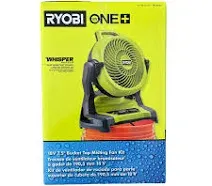 Ryobi ONE+ 18V Cordless 7-1/2 in. Bucket Top Misting Fan (Tool Only, Battery and Charger NOT Included), Yellow/Black, Medium, (PCL851B)