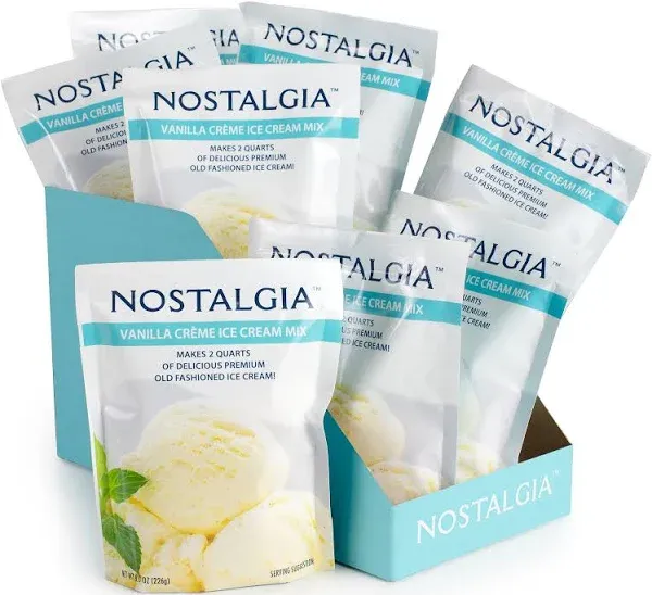 Nostalgia Premium Ice Cream Mix, 8 (8-Ounce) Packs, Makes 16 Quarts Total