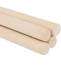 Birch Wooden Dowel Rod 1" Diameter x 36" Long (Pack of 2)