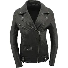 Milwaukee Leather Women's Black Premium New Zealand Lambskin Motorcycle Style Leather Jacket SFL2875 - X-Small