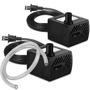 PULACO 2Pcs Mini Fountain Pump Ultra Quiet Submersible Water Pump for Aquarium