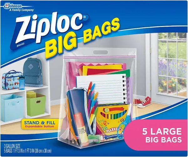 Ziploc Big Bag 3 Gallon Large Storage Bags (5-Count)