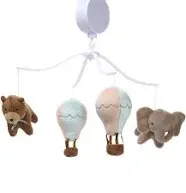 Bedtime Originals Up Up & Away Air Balloon Musical Baby Crib Mobile Soother Toy