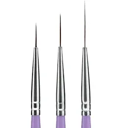 Beaute Galleria 3 Pieces Nail Art Long Striper Brush Set