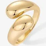 14K Gold Plated Chunky Open Twist Stackable Rings for Women | Bold Crossover Sta