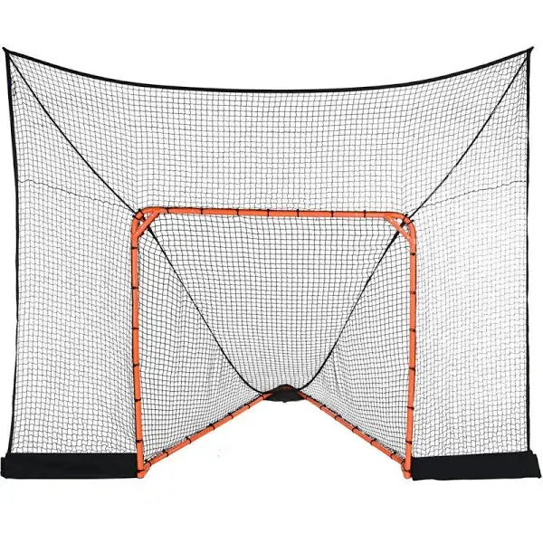 VEVOR Hockey and Lacrosse Goal Backstop with Extended Coverage 12' x 9' Lacrosse Net Complete Accessories Training Net Quick Easy Setup Backyard