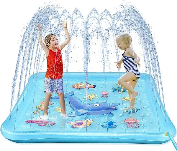 SplashPad for Toddlers, Outdoor Sprinkler for Kids, 67&#034;Summer Water  wading pool