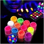 12 Color Pigment Nail Powder Colorful Fluorescent Nail Pigments Dust Ultrafine Luminous Powder Nail Iridescent Glitter 3D DIY Nail Art Decoration