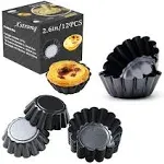 12pcs Xstronq Non Stick Mini Tart Pans, 2.6 inch Baking Tart Molds