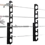 Butizone Fishing Rod Rack, Fishing Pole Wall or Ceiling Storage Rack Holder Wall Mount for Garage, Cabin and Basement, Holds 8 Fishing Rods Black