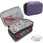 LUXJA High Capacity Sewing Accessories Organizer (Bag ONLY), Sewing Supplies Organizer with Shoulder Strap (Patent Design), Purple