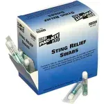 First Aid Only 19-100 Sting Relief Swabs, 100/Box