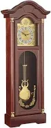 Cherry Oak Finish Chiming Wall Clock: Antique Look, Roman Numerals, 33.25&#034;