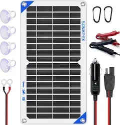 SUNAPEX 10W 12V Portable Solar Battery Charger &amp; Maintainer - Solar Panel-Built 