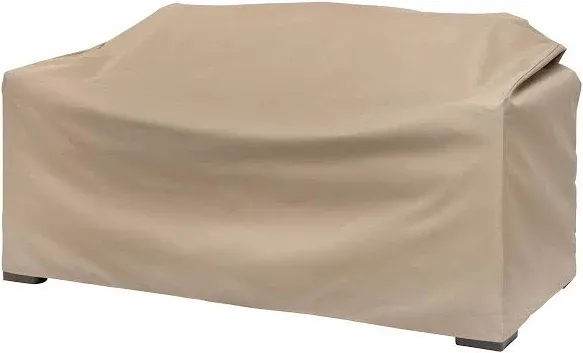  Basics Patio Loveseat Cover, 55&#034;L x 33&#034;W x 38&#034;H, 55&#034;L x 33&#034;W x 38&#034;H - Khaki