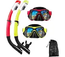 Dipuki Snorkel Mask Snorkeling Set For Adults And Youth, Diving Mask Dry Snorkel ...