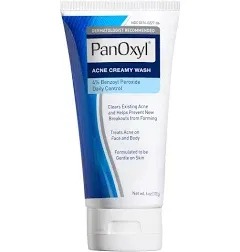 Panoxyl Antimicrobial Acne Creamy Wash, 4% Benzoyl Peroxide, 6 Ounce